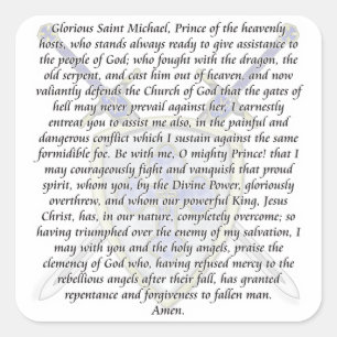 Adesivo Quadrado St Michael - espadas e protetor