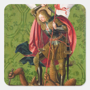 Adesivo Quadrado St Michael que mata o dragão
