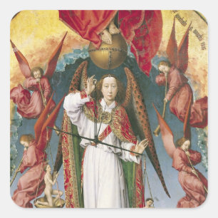 Adesivo Quadrado St Michael que pesa as almas