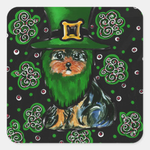 Adesivo Quadrado St. Patty Yorkie Poo
