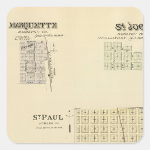 Adesivo Quadrado St Paul, Marquette, e St. Joe, Nebraska