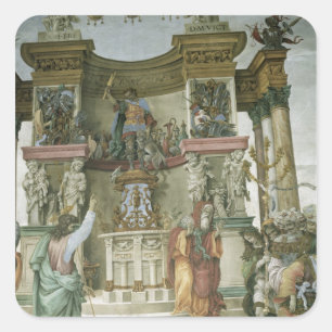Adesivo Quadrado St Philip que Exorcising um demónio, c.1497-1500