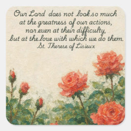 Adesivo Quadrado St. Therese of Lisieux Quote Sticker 