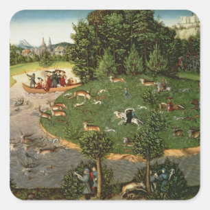 Adesivo Quadrado Stag Hunt do Eleitor Friedrich III o "Sábio"