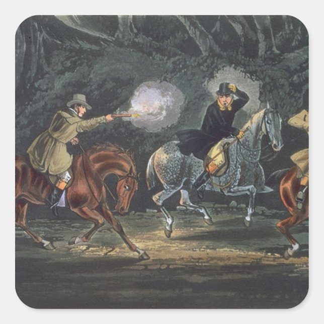 Adesivo Quadrado Stand and Deliver, aquicultura por E. Duncan (Frente)