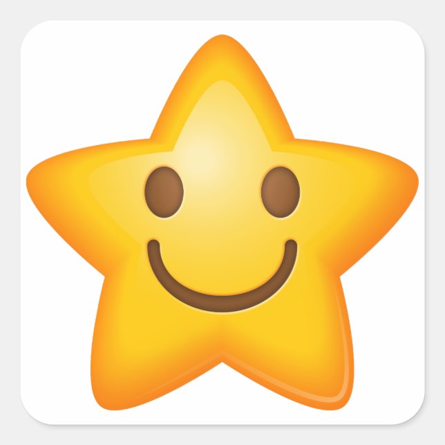 Adesivo Quadrado Star Emoji Stickers (Frente)