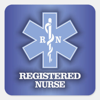 Adesivo Quadrado Star of Life - Enfermeiro Registrado