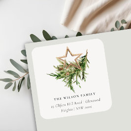 Adesivo Quadrado Star Ornament Pine Fauna Feliz Natal