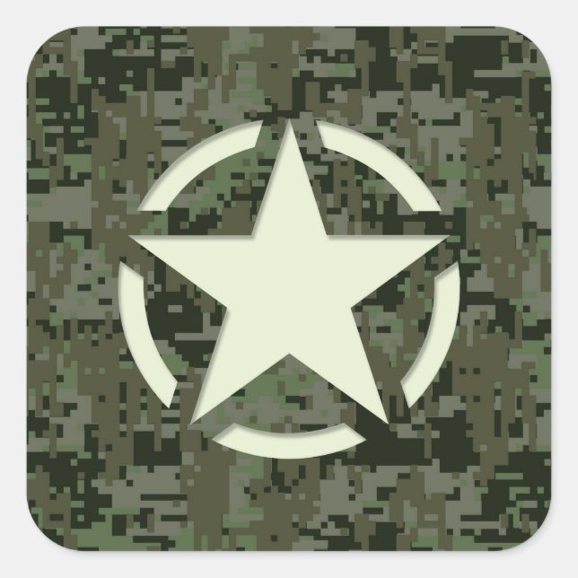 Adesivo Quadrado Star Stencil Digital Woodland (Frente)