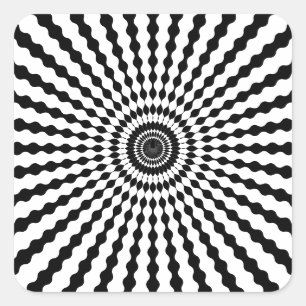 Adesivo Quadrado Starburst, Preto E Branco
