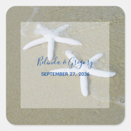 Adesivo Quadrado Starfish Beach Wedding