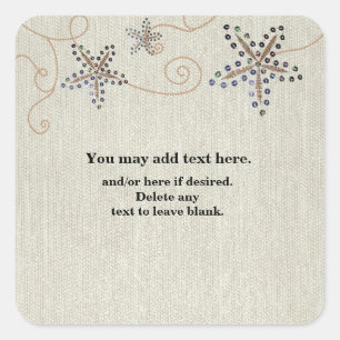 Adesivo Quadrado Starfish Elegance Beach Weding Sticker