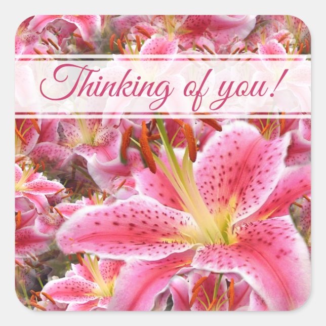 Adesivo Quadrado "Stargazer" Lily Square Sticker (Frente)