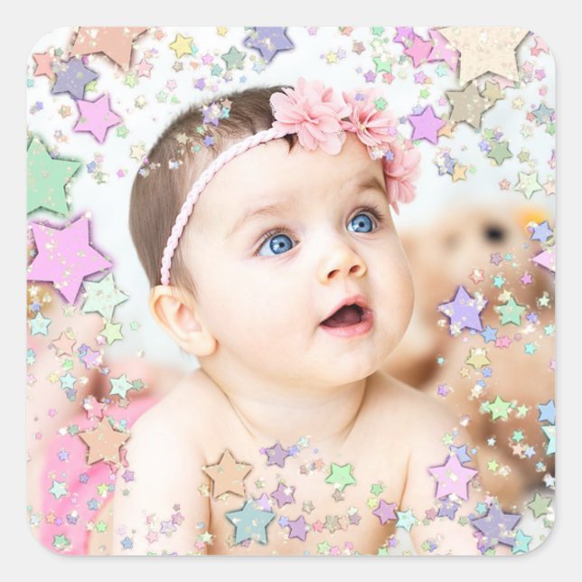 Adesivo Quadrado Starry Baby Photo Sticker (Frente)