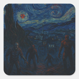 Adesivo Quadrado Starry Horror Night Sticker