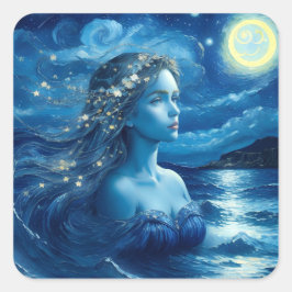 Adesivo Quadrado Starry Night 🌌 - Deusa Grega #1