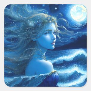 Adesivo Quadrado Starry Night 🌌 - Deusa Grega Fantasy Sticker #4