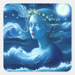 Adesivo Quadrado Starry Night 🌌 - Deusa Grega Fantasy Sticker #5