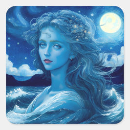 Adesivo Quadrado Starry Night 🌌 - Deusa Grega Fantasy Sticker #6