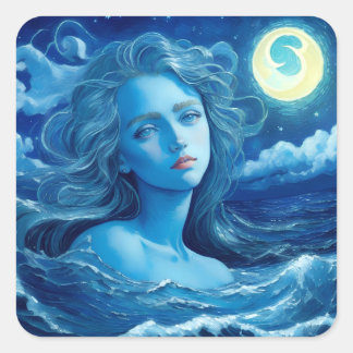 Adesivo Quadrado Starry Night 🌌 - Deusa Grega Fantasy Sticker #7