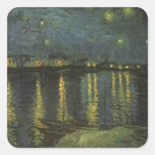 Adesivo Quadrado Starry Night Over the Rhone