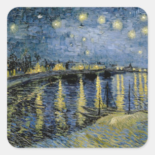 Adesivo Quadrado Starry Night Vincent van Gogh