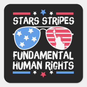 Adesivo Quadrado Stars strips Direitos Humanos Fundamentais