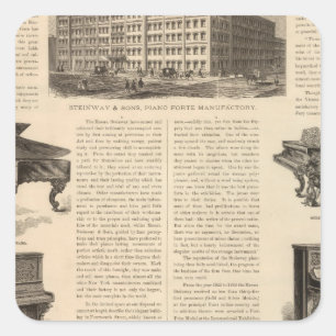 Adesivo Quadrado Steinway e filhos, piano Manufacutrers