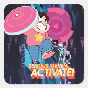Adesivo Quadrado Steven Universe   Steven sério.. Ativar!