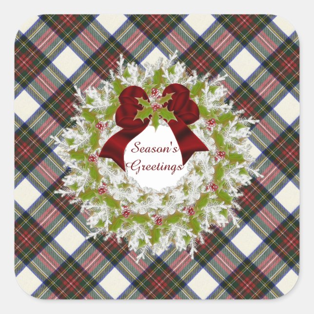 Adesivo Quadrado Stewart Dress Modern Original Scottish Tartan (Frente)