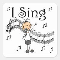 Stick Figure Girl I Sing T-shirts e presentes