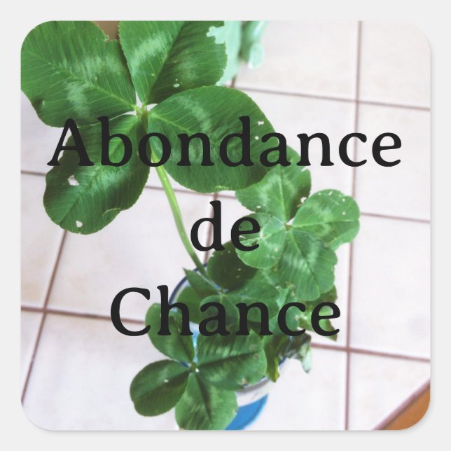 Adesivo Quadrado Sticker - Abondance de chance (Frente)