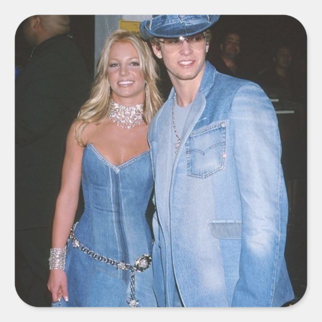 Adesivo Quadrado Sticker Britney Spears & Justin Timberlake  (Frente)