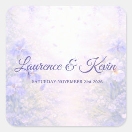 Adesivo Quadrado Sticker carré Elegant Botanical Wedding