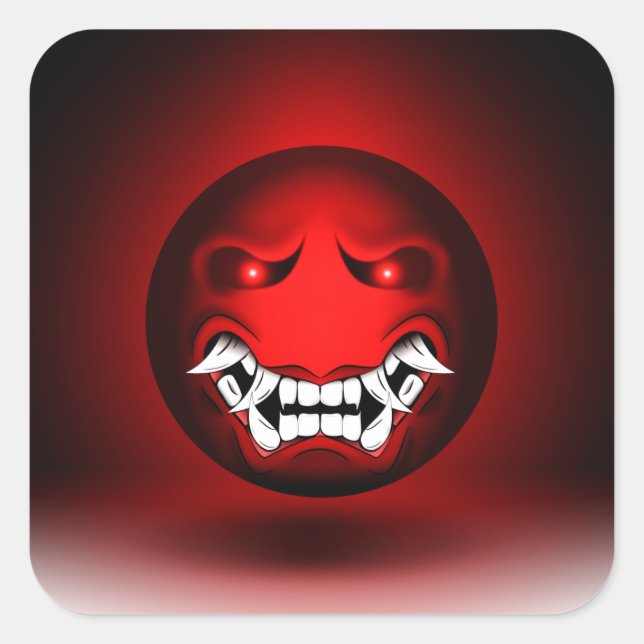 Adesivo Quadrado Sticker Carré Samouraïmoji (Frente)