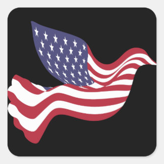 Adesivo Quadrado Sticker da Porta de Paz do Sinalizador Americano