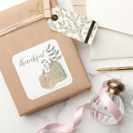 Adesivo Quadrado Sticker de Ação de Graças | Quadrado | Agradecimen