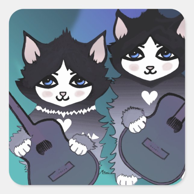 Adesivo Quadrado Sticker de Guitars Blues (Frente)