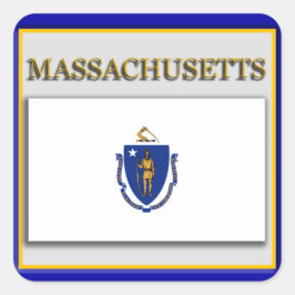 Adesivo Quadrado Sticker Design do Estado de Massachusetts