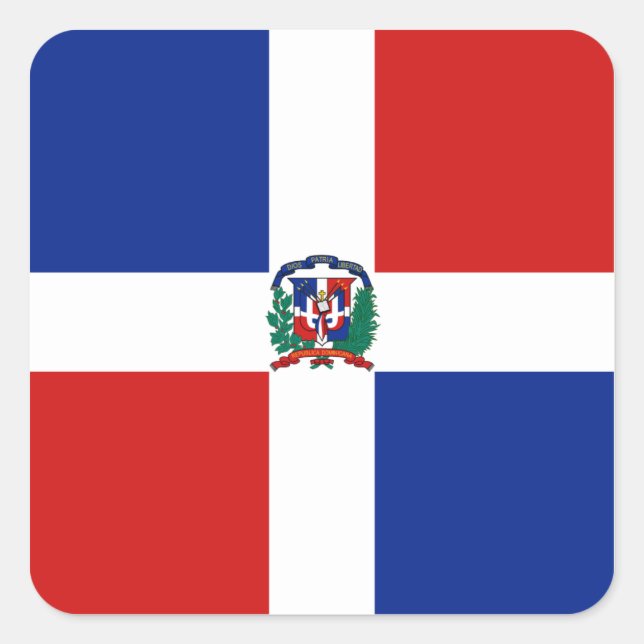 Adesivo Quadrado Sticker Dominicano Rep Flag (Frente)