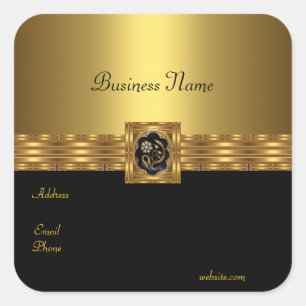 Adesivo Quadrado Sticker Dourado na Dourada praça preta