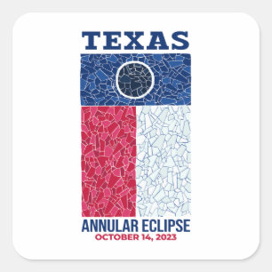 Adesivo Quadrado Sticker Esquadrado Eclipse Anular do Texas