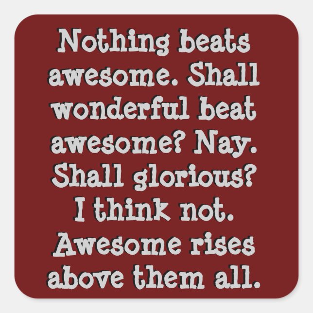 Adesivo Quadrado Sticker Incrível (Frente)