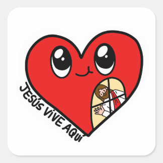 Adesivo Quadrado Sticker Jesús vive aquí Edificaturas 