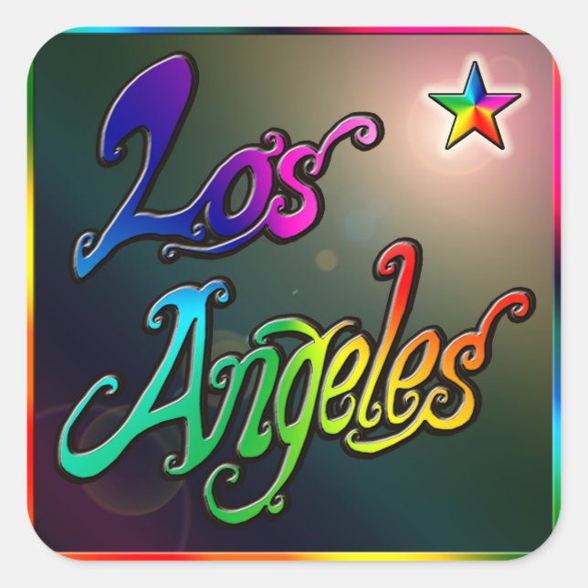 Adesivo Quadrado Sticker "Los Angeles Star 1" (Frente)