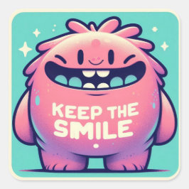 Adesivo Quadrado Sticker monstre “Keep the smile“