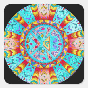 Adesivo Quadrado Sticker Native American Southwestern mandala