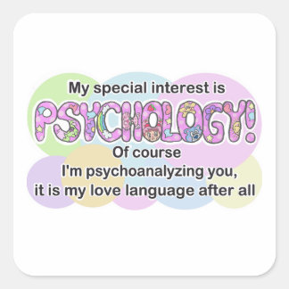 Adesivo Quadrado Sticker, Psychology Love Language (ADHD, Autistic)