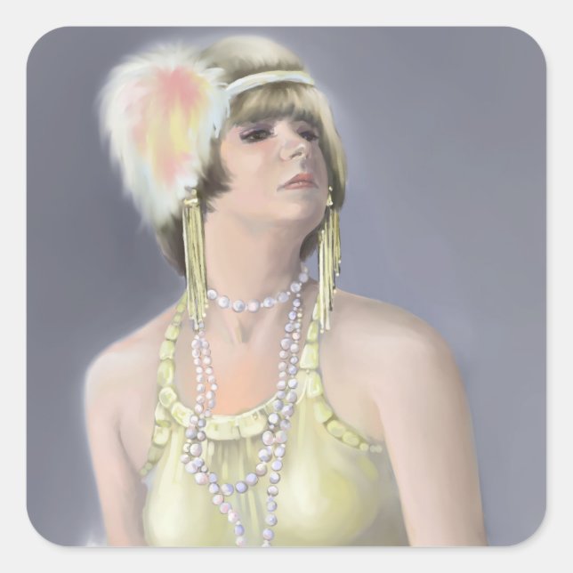 Adesivo Quadrado Sticker Quadrado de Siren de Verão (Frente)