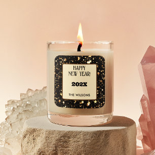 Adesivo Quadrado Sticker Quadrado Feliz ano novo Festivo Seis de